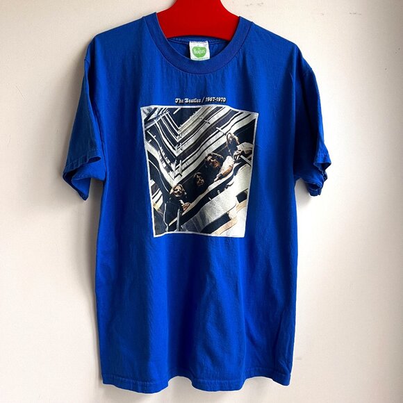The Beatles 1967-1970 Blue Graphic T-Shirt - Picture 1 of 3